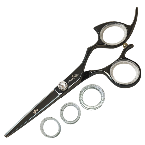 Sharkfin Shears Professional Plus Right Handed Non-Swivel BLACK 6.25" Scissors