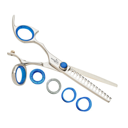 Sharkfin Professional Left Handed Stainless Super Swivel 15T Texturizer Scissor