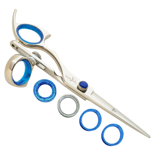 Sharkfin Shears Left Handed Slider Stainless 6.25" Scissors With Sliding Thumb
