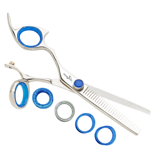 Sharkfin Shears Professional Plus Left Hand Swivel Stainless 28 Tooth Thinner