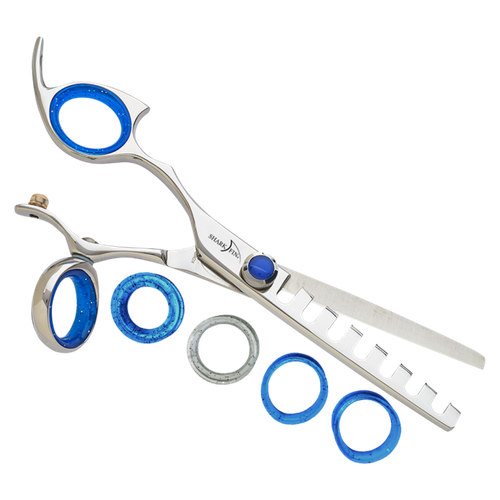 Sharkfin Shears Professional Plus Left Hand Swivel Stainless 7 Tooth Chunker