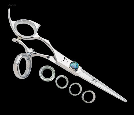 Sharkfin Shears Left Hand Monarch Swivel 7.0" Stainless Lightweight Scissors