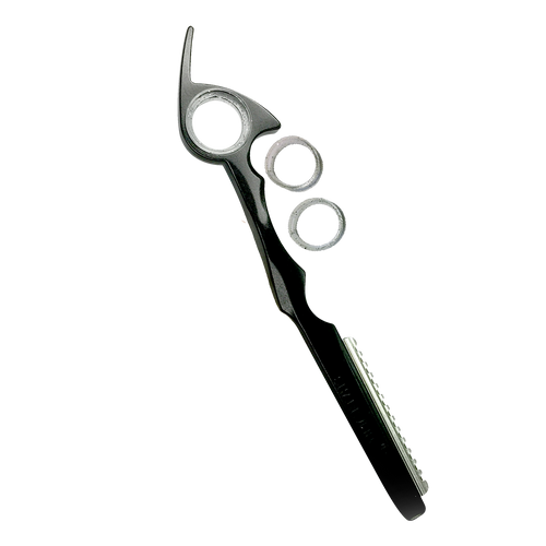 Sharkfin Shears Black Aluminum Razor with Feather Blade & Sharkfin Handle