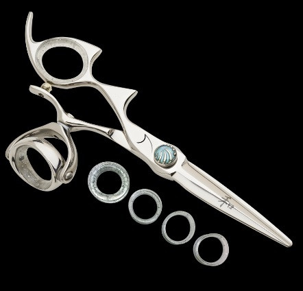 Sharkfin Shears Left Hand Double Shark Super Swivel 7.0" Japanese Steel Scissors
