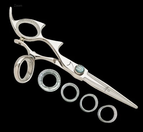 Sharkfin Shears Left Hand Double Shark Swivel 6.25" Japanese Steel Scissors