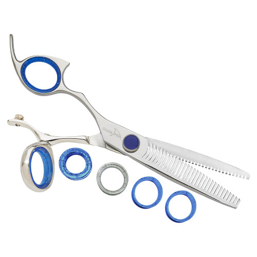 Sharkfin Shears Left Handed Eraser Swivel Stainless 30 Tooth Blender Scissors
