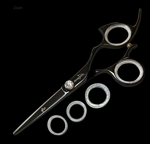 Sharkfin Shears Professional Right Handed Non-Swivel Black 6.25" Scissors