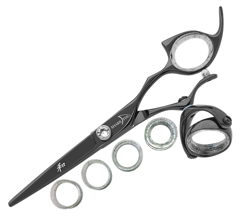 Sharkfin Shears Professional Right Handed Super Swivel BLACK 5.5" Scissors