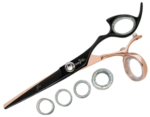 Sharkfin Shears Professional Right Super Swivel ROSE GOLD/BLACK 5.5" Scissors