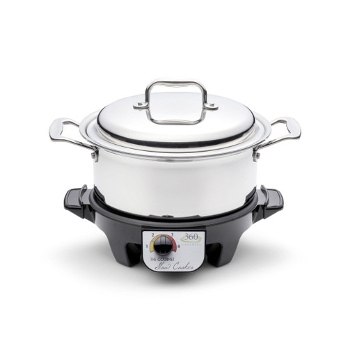 New 360 Cookware 4 Quart Stainless Steel Stock Pot With Cover / Slow Cooker