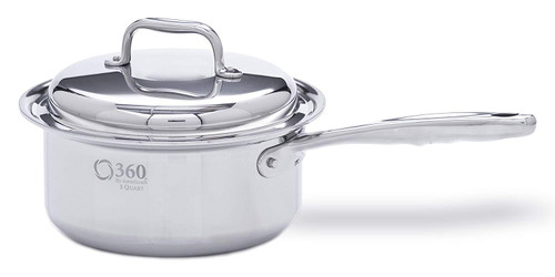 360 Cookware Stainless Steel 3 Quart Saucepan With Cover