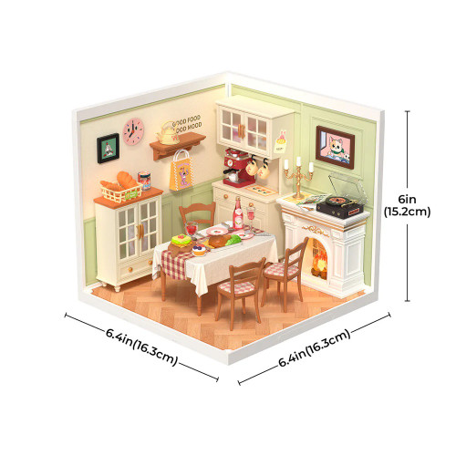 HRP Robotime Warm Dining Room Plastic Diy Miniature House