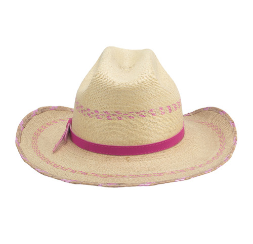 Bullhide Kids Straw Hats Roseville Cowboy Natural Pink Hat In Size Elastic Osfm