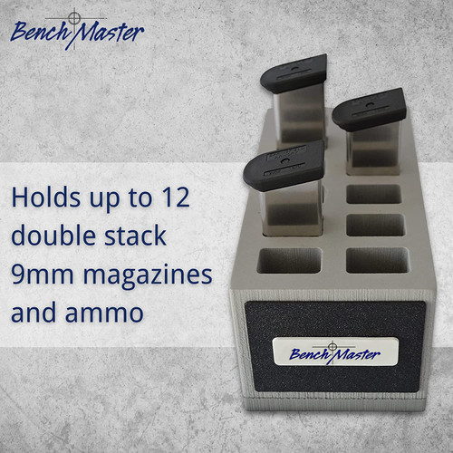 New Pro Ears Benchmaster Double Stack 9Mm Mag Rack-12 Magazine Weapon Rack 12