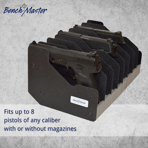 New Pro Ears Benchmaster Handgun Safe Storage 8 Pistol Rack
