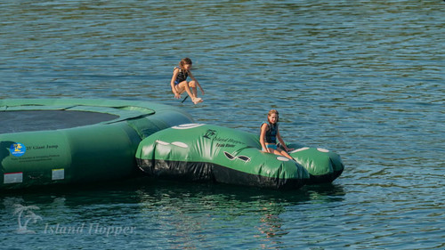 Island Hopper Double Blaster Attachment for Water Trampoline In Natural Green