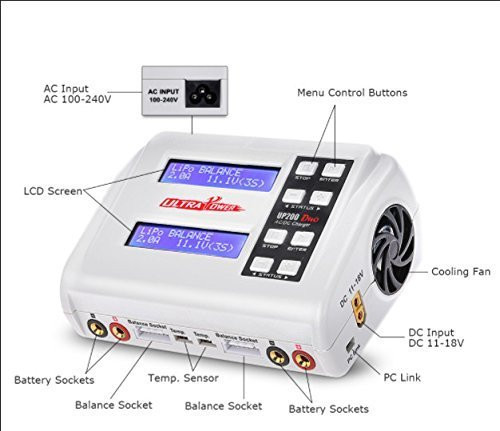 New Up200 Duo 200W Dual Port Multi-Chemistry Ac/Dc Charger