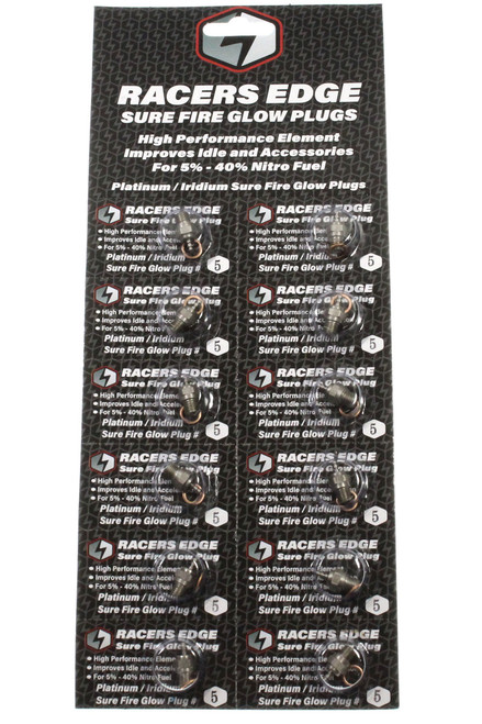 HRP Racers Edge Platinum / Iridum Sure Fire #5 Cold Glow Plugs 12-Pack