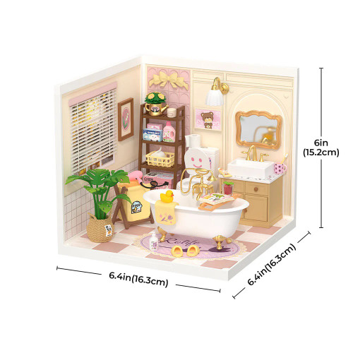 HRP Robotime Pop Bubble Bathroom Plastic Diy Miniature House