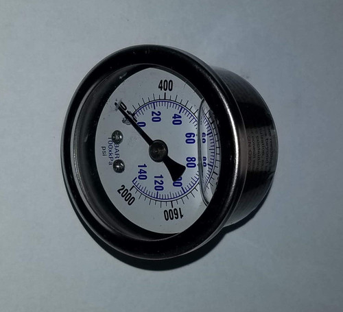 AR Blue Clean Pressure Washer Unloader Gauge 2000PSI,S.S.1/8" Stainless Steel
