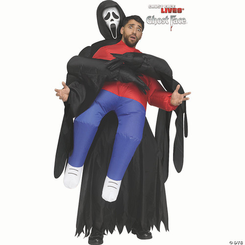 Fun World Men's Ghost Face Piggy Back Inflatable Costume, One Size Regular