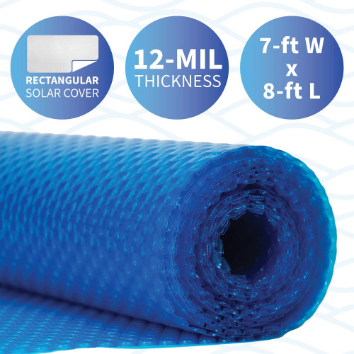 Bluewave 12-Mil Solar Blanket For 7-Ft X 8-Ft Rectangular Hot Tubs Cover