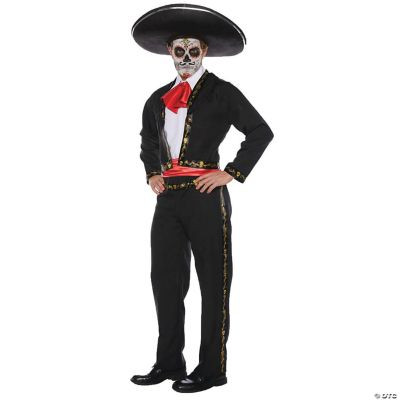 Skull Mariachi Men's Day of the Day Musician Costume A Handsome Four Piece Suit