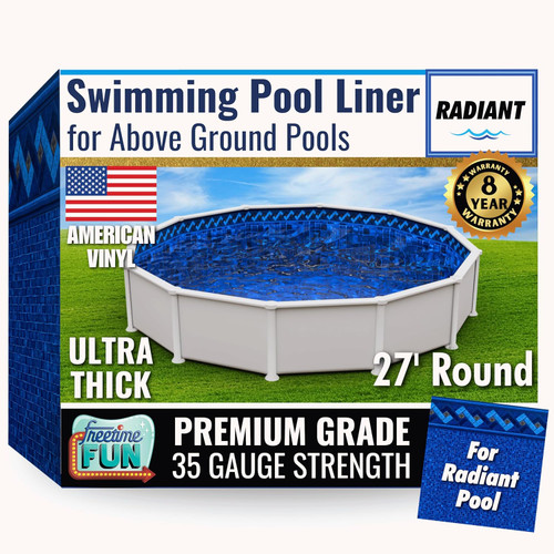 FreeTime Fun OG Radiant 27' Rd 52" Deep Std Bead Liner Azure Peak