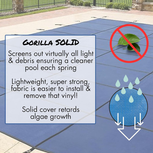 FreeTime Fun 16-Yr 18 x 36 Rect Safety Cover w/ CES Blue Solid w/ Drain