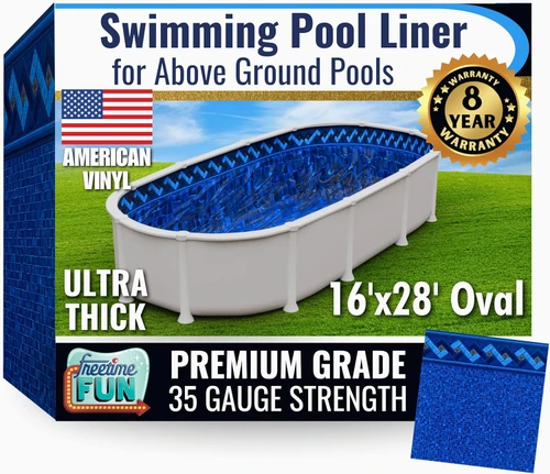 FreeTime Fun AG 16'x28' Oval 52" Deep Multi-Bead Liner Azure Peak