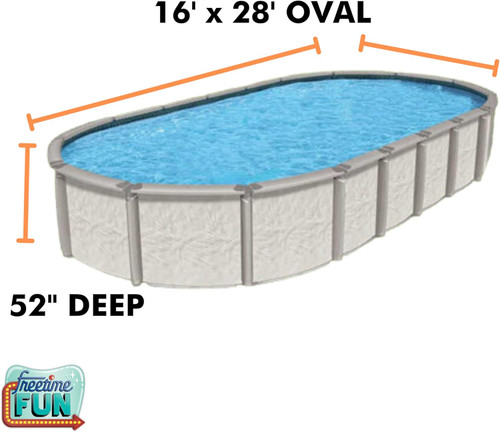 FreeTime Fun AG 16'x28' Oval 52" Deep Multi-Bead Liner Azure Peak