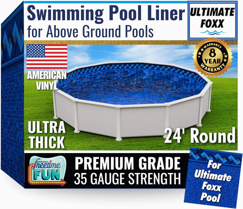 FreeTime Fun OG Ultimate Foxx 24' Rd 52" Deep Std Bead Liner Azure Peak