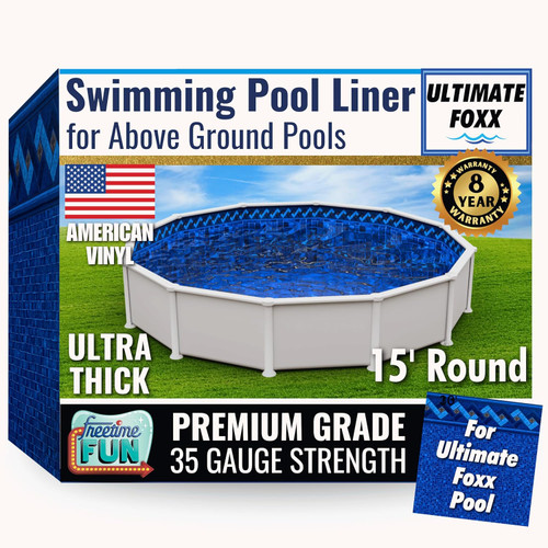 FreeTime Fun OG Ultimate Foxx 15' Rd 52" Deep Std Bead Liner Azure Peak