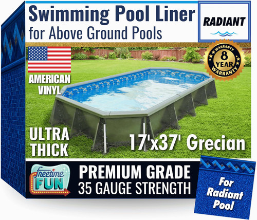 FreeTime Fun OG Radiant 17'x37' Grecian 52" Deep Std Bead Liner Azure Peak