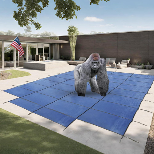 FreeTime Fun 16-Yr 18'x36' Rect. Safety Cover w/ 4'x8' CES Blue Mesh