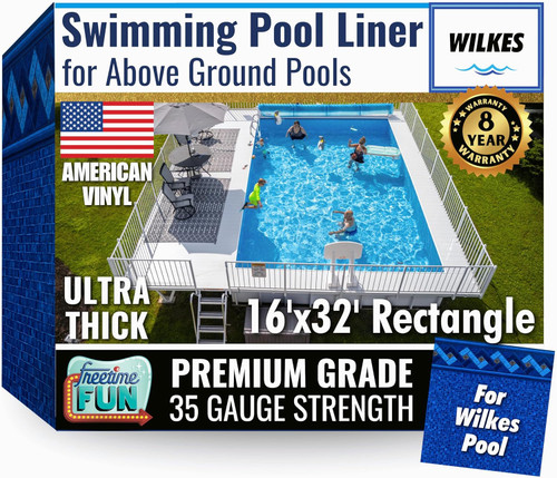 FreeTime Fun OG Wilkes 16'x32' Rect 48" Deep Liner Azure Peak