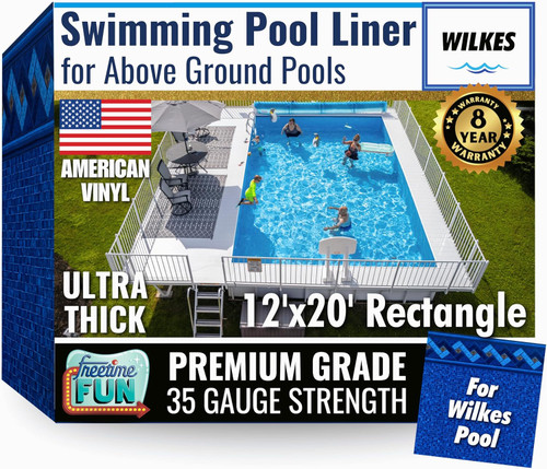 FreeTime Fun OG Wilkes 12'x20' Rect 48" Deep Liner Azure Peak