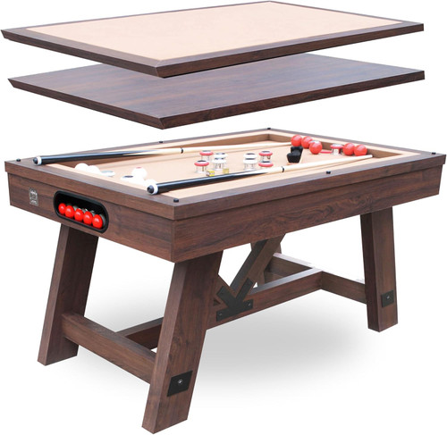 FreeTime Fun 5' Bumper Pool Table + Table Top in Espresso