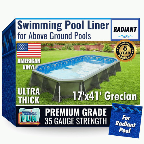 FreeTime Fun OG Radiant 17'x41' Grecian 52" Deep Std Bead Liner Azure Peak