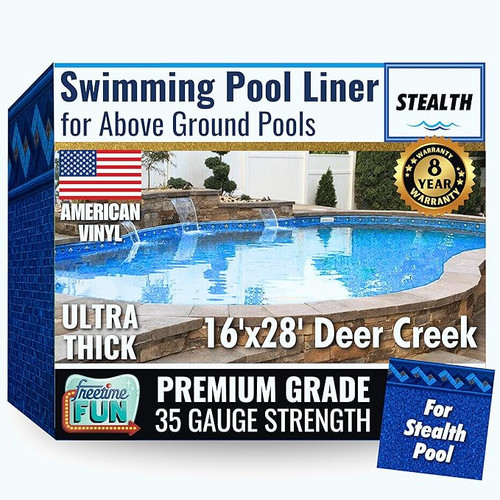 FreeTime Fun OG Stealth/Funtastic 16'x28' Deer Creek 52" Deep Liner Azure Peak