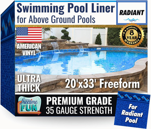 FreeTime Fun OG Radiant 20'x33' Freeform 52" Deep Liner Azure Peak