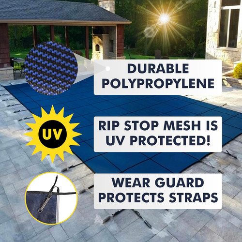 FreeTime Fun 16-Yr 14 x 28 Rect Safety Cover Blue Mesh