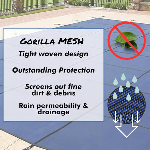 FreeTime Fun 16-Yr 14 x 28 Rect Safety Cover Blue Mesh