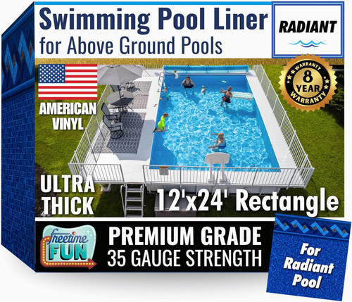 FreeTime Fun OG Radiant 12'x24' Rect 52" Deep Std Bead Liner Azure Peak