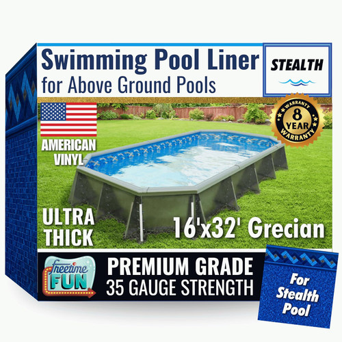 FreeTime Fun OG Stealth/Funtastic 16'x32' Grecian 52" Deep Std Bead Liner Azure Peak