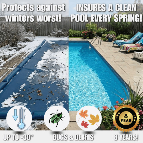 FreeTime Fun 25'x45' In-Ground Rectangle 8-Year Winter Cover Blue