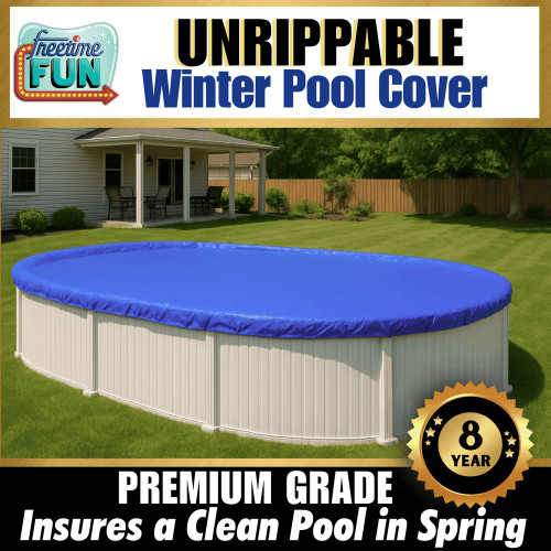 FreeTime Fun 21' x 41' Oval 8-Year Winter Cover Blue