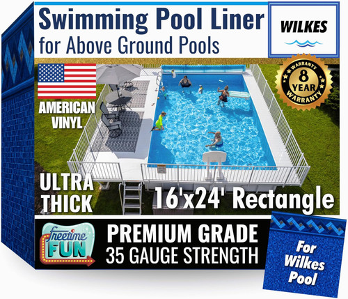 FreeTime Fun OG Wilkes 16'x24' Rect 48" Deep Liner Azure Peak