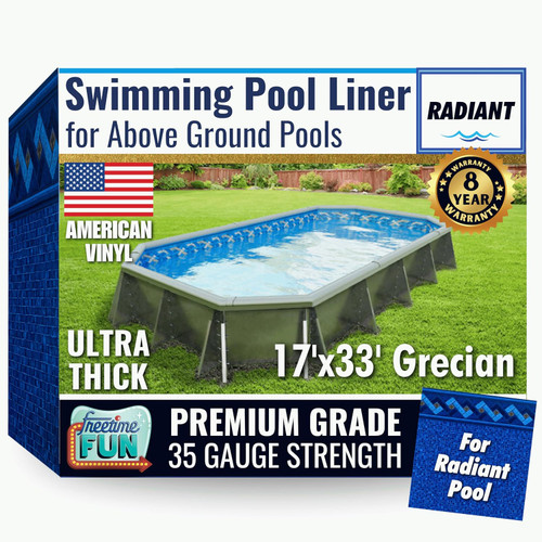 FreeTime Fun OG Radiant 17'x33' Grecian 52" Deep Std Bead Liner Azure Peak