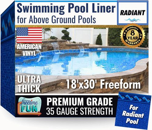 FreeTime Fun OG Radiant 18'x30' Freeform 52" Deep Liner Azure Peak